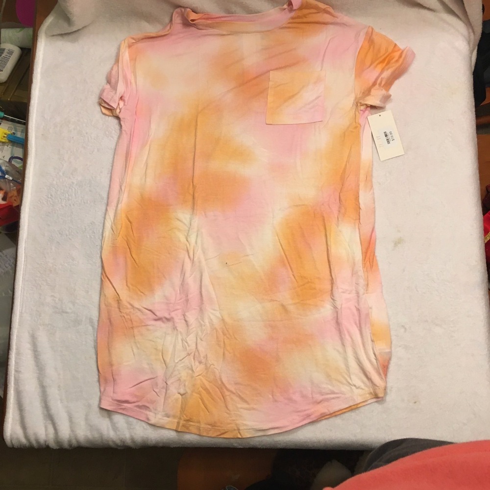 Stars Above Sleep Shirt Women S Pink Orange NWT Tie Dye Pocket‎ Soft Loungewear